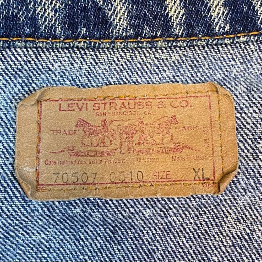 Vintage 80s Levis Denim Trucker Jacket Acid Wash 70507-0510 - Picture 3 of 5